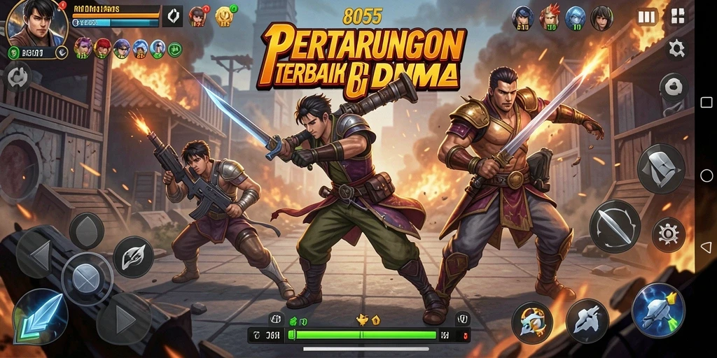 Tampilan menarik dari gameplay pertarungan di 8055.