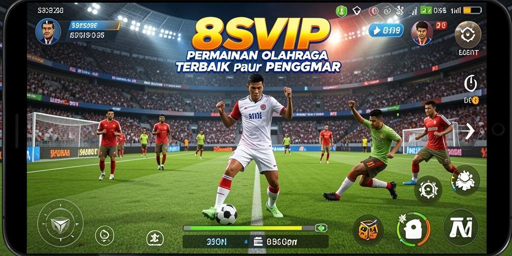 Screenshot utama 8SVIP menunjukkan intensitas pertandingan olahraga yang mendebarkan.