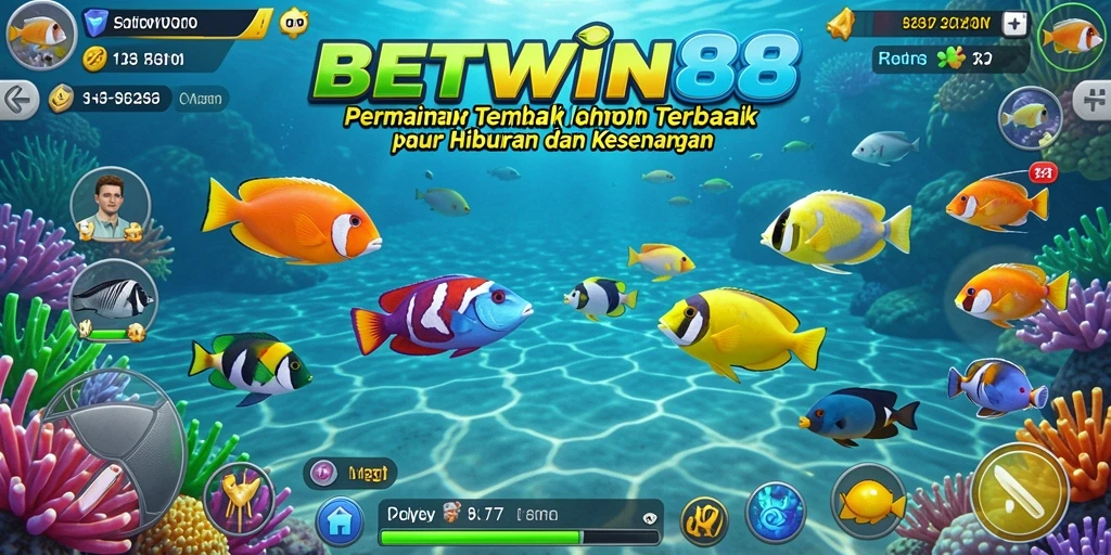 Tampilan utama gameplay BETWIN88 yang menampilkan aksi menembak ikan.