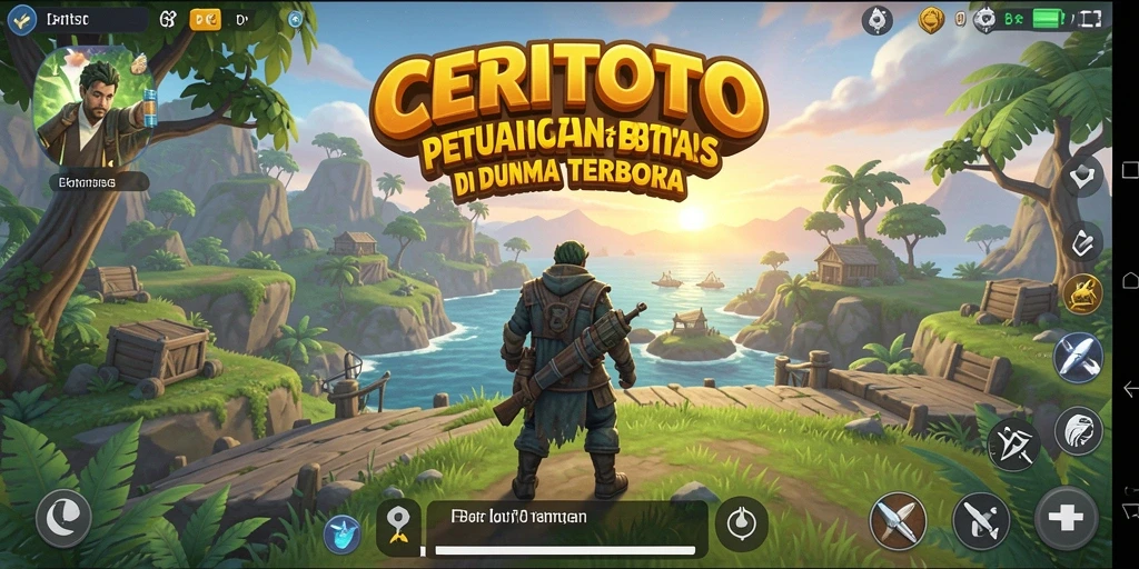 Tangkapan layar menampilkan gameplay CERITOTO dengan aksi petualangan di dunia terbuka.
