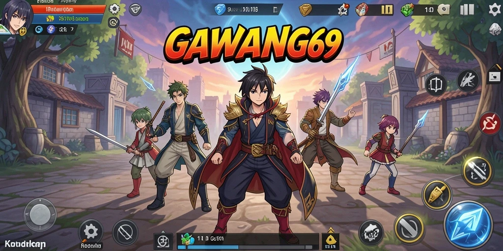 Screenshot gameplay GAWANG69 dengan karakter anime yang menarik.