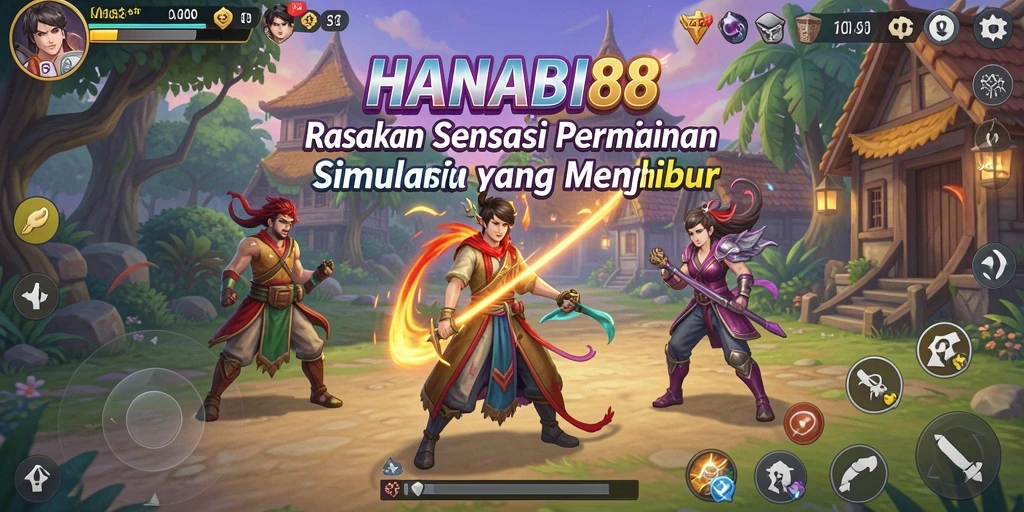 Tampilan screenshot utama HANABI88 menampilkan gameplay simulasi yang menarik.