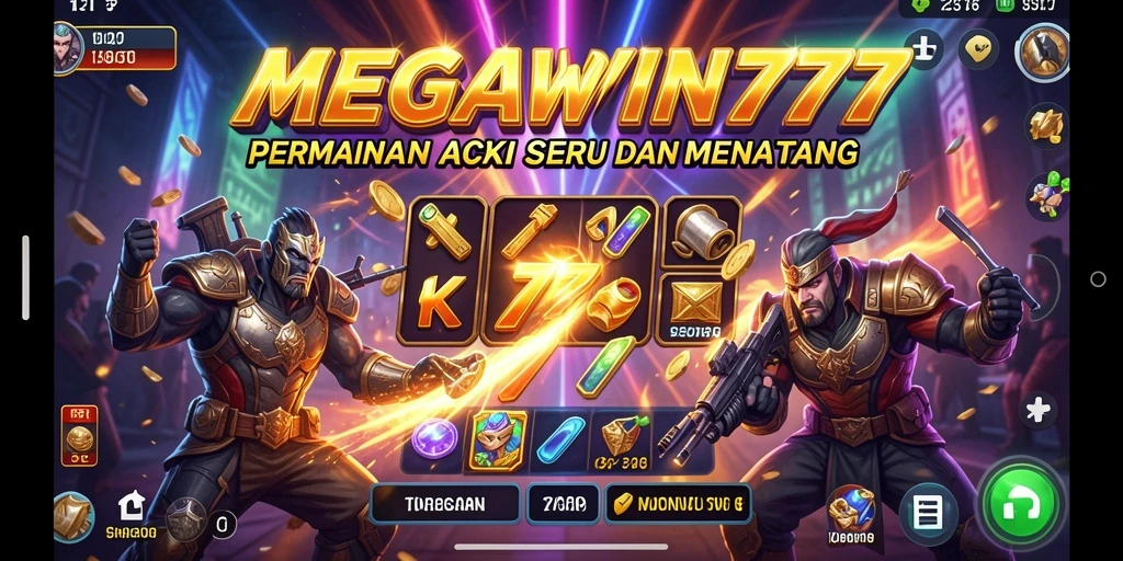Screenshot menampilkan aksi intens dalam MEGAWIN777.
