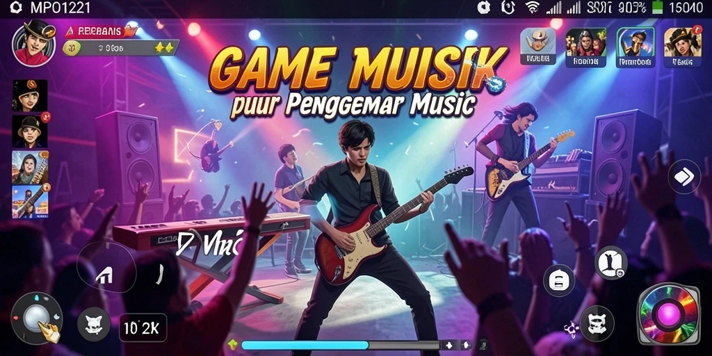 Screenshot MPO1221 menampilkan gameplay musik yang dinamis dan menarik.