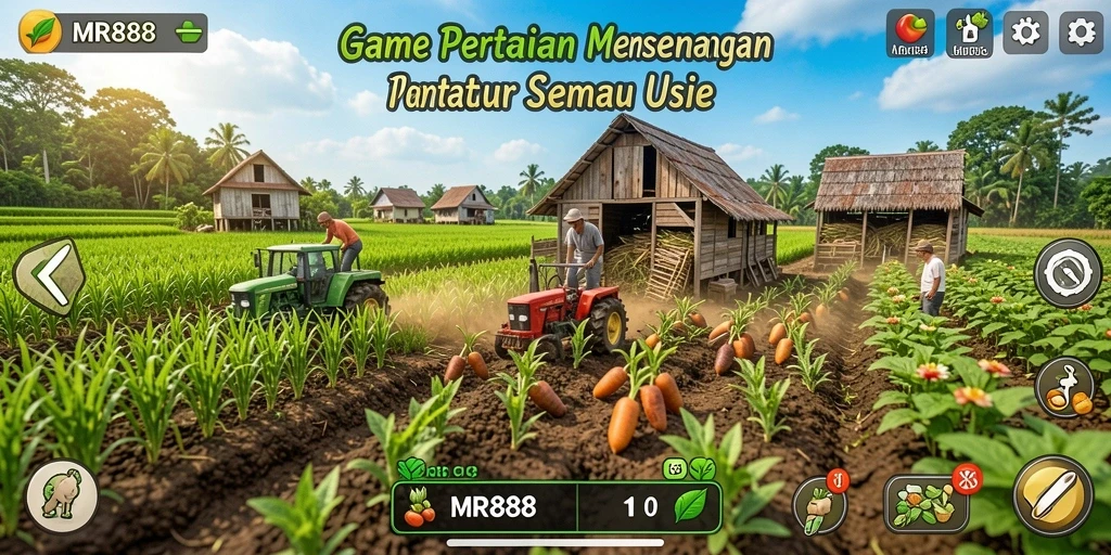 Gameplay menarik di MR888 dengan pertanian yang interaktif.