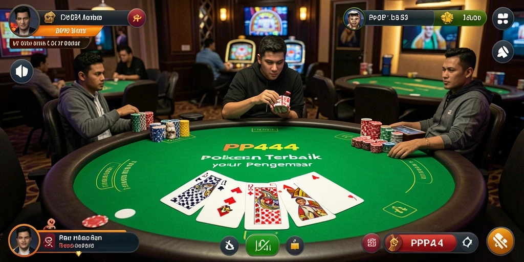 Tampilan gameplay menarik dari PP444 yang penuh aksi poker.