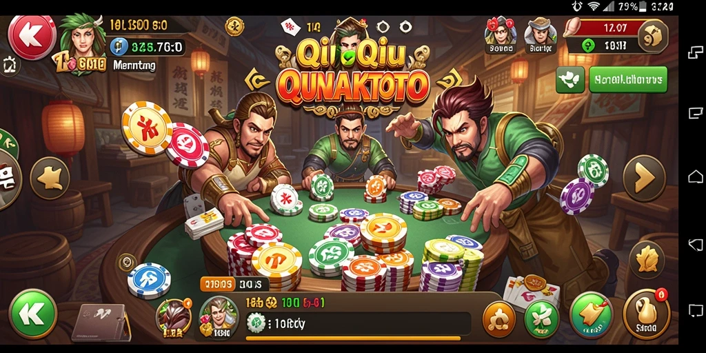 Tampilan gameplay seru PUNCAKTOTO dengan strategi QiuQiu.