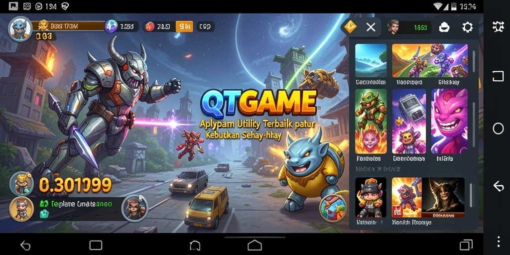 Tampilan utama QTGAME yang menunjukkan fitur-fitur praktis untuk Utility.