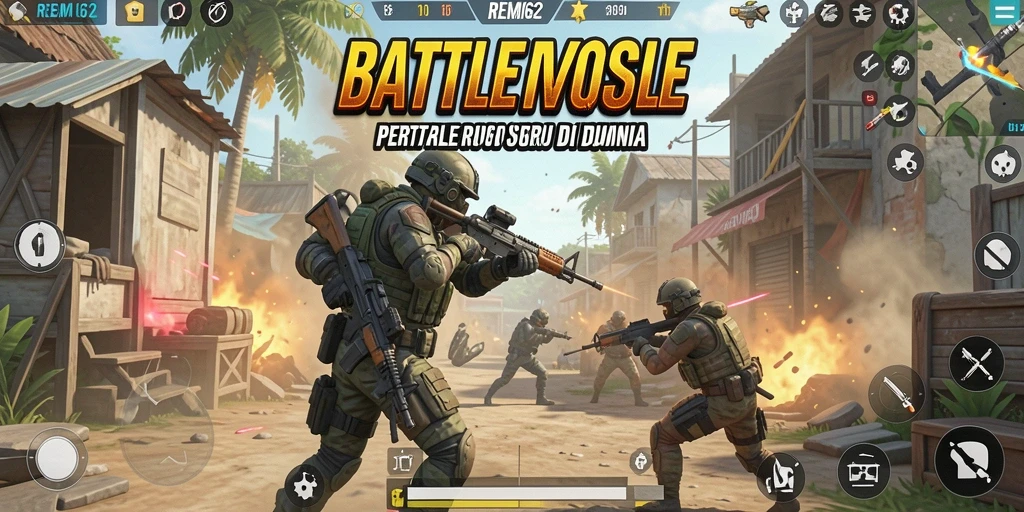 Tampilan gameplay REMI62 dalam pertempuran Battle Royale yang seru.