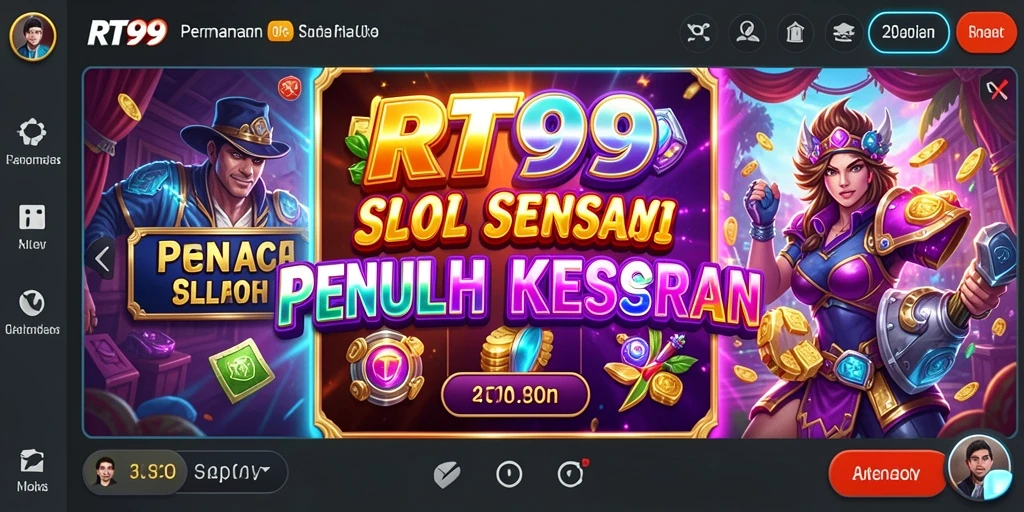 Screenshot gameplay RT99 menampilkan momen seru di mesin Slot.