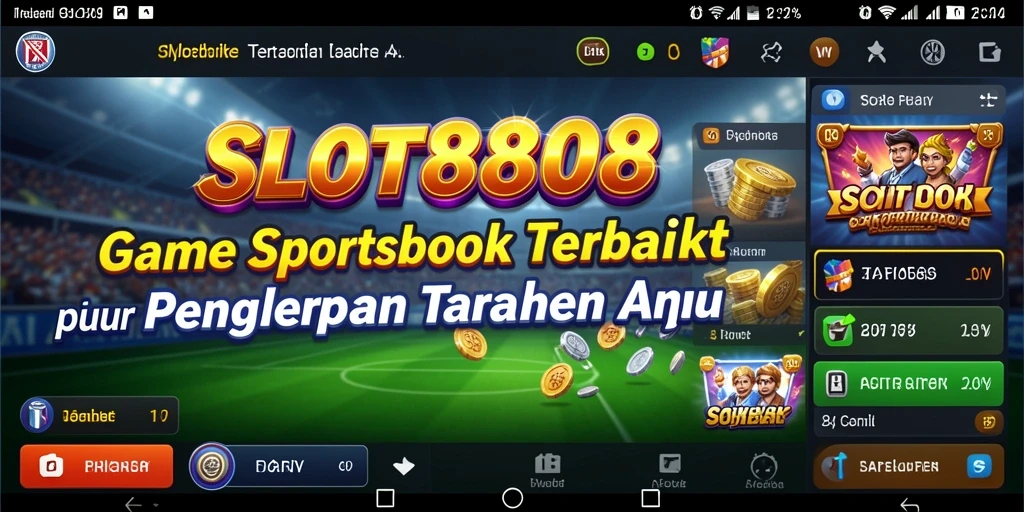 Tampilan gameplay menarik dari aplikasi SLOT8808 yang penuh warna.