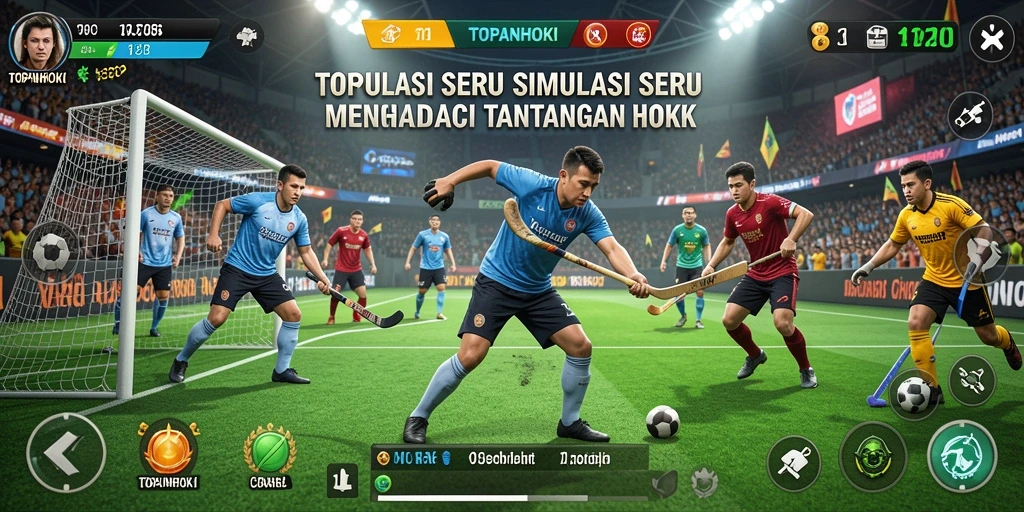 Tampilan gameplay seru dari TOPANHOKI yang menggambarkan realisme hoki.