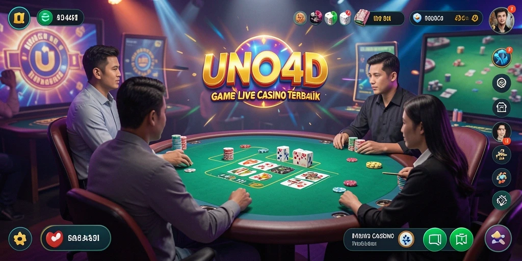 Gameplay Live Casino yang mendebarkan di UNO4D dengan dealer langsung.